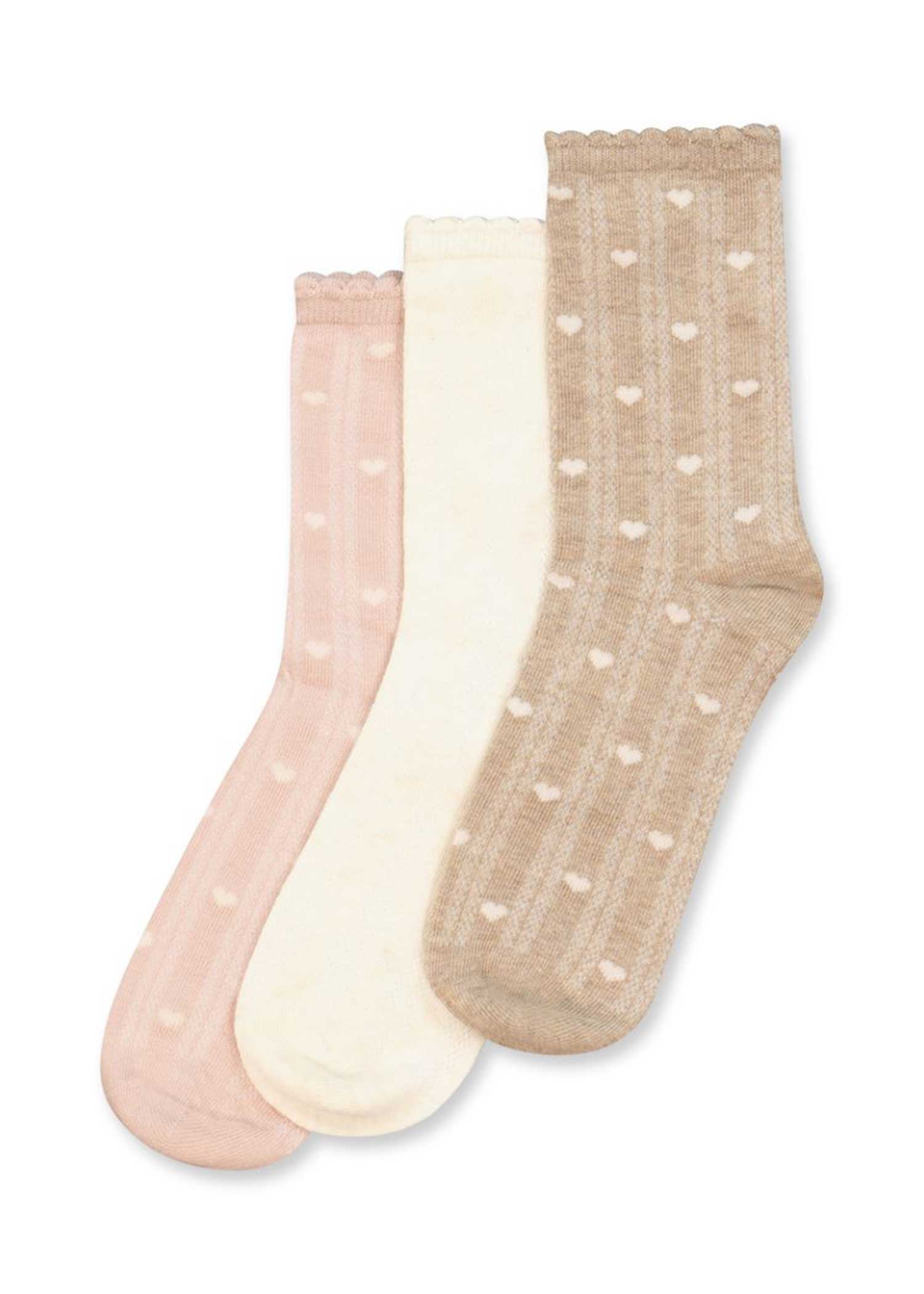 מארז 3 זוגות באורך קלאסי ריב לבבות ללא תפר MIX - לויטקס Levitex