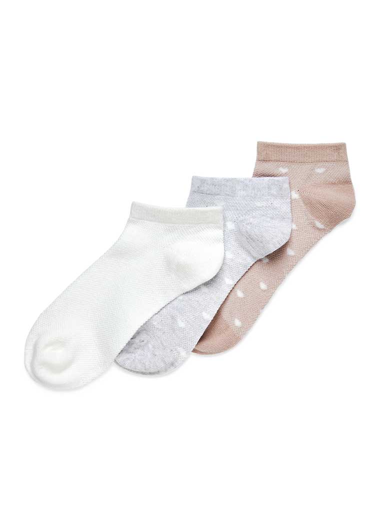 3 זוגות קרסוליות פיקה לבבות ללא תפר Femina