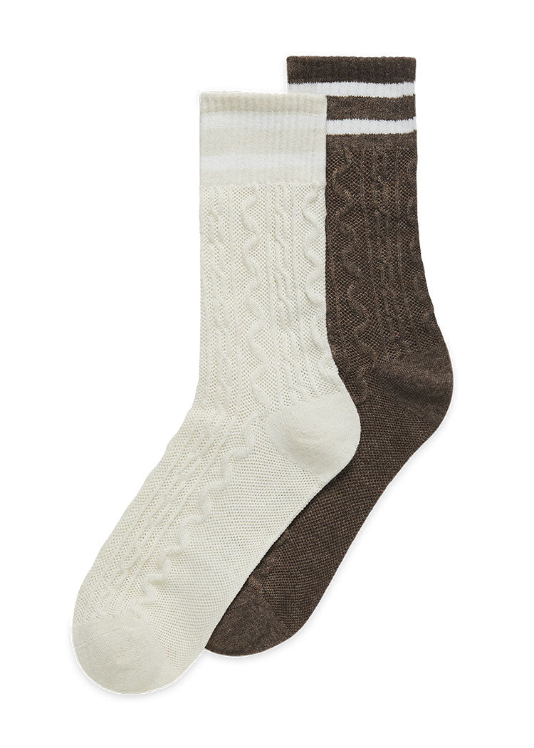 2 זוגות גרבים בארוך קלאסי צמות MIX Femina