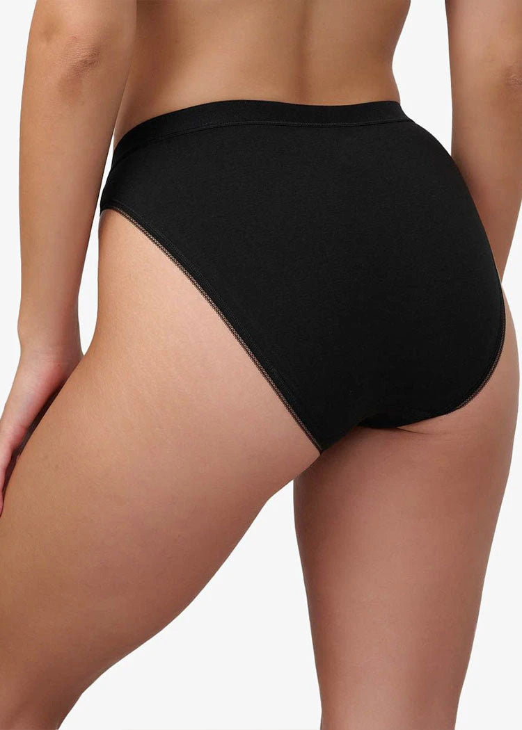 תחתוני כותנה לנשים ביקיני הי-לג שחור פמינה Femina