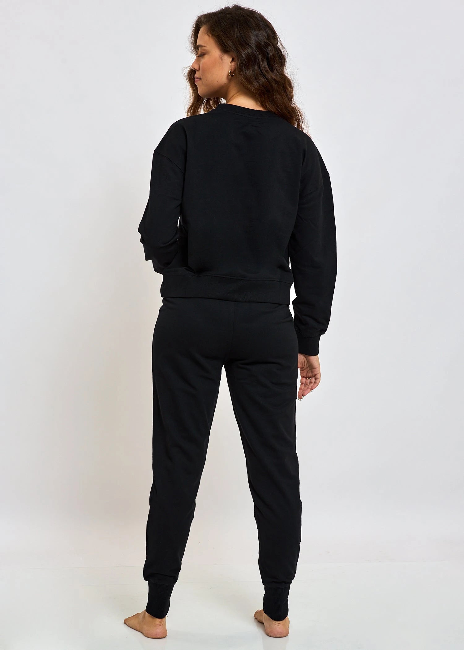 חליפת פנאי נשים פרנץ טרי שחור Levitex