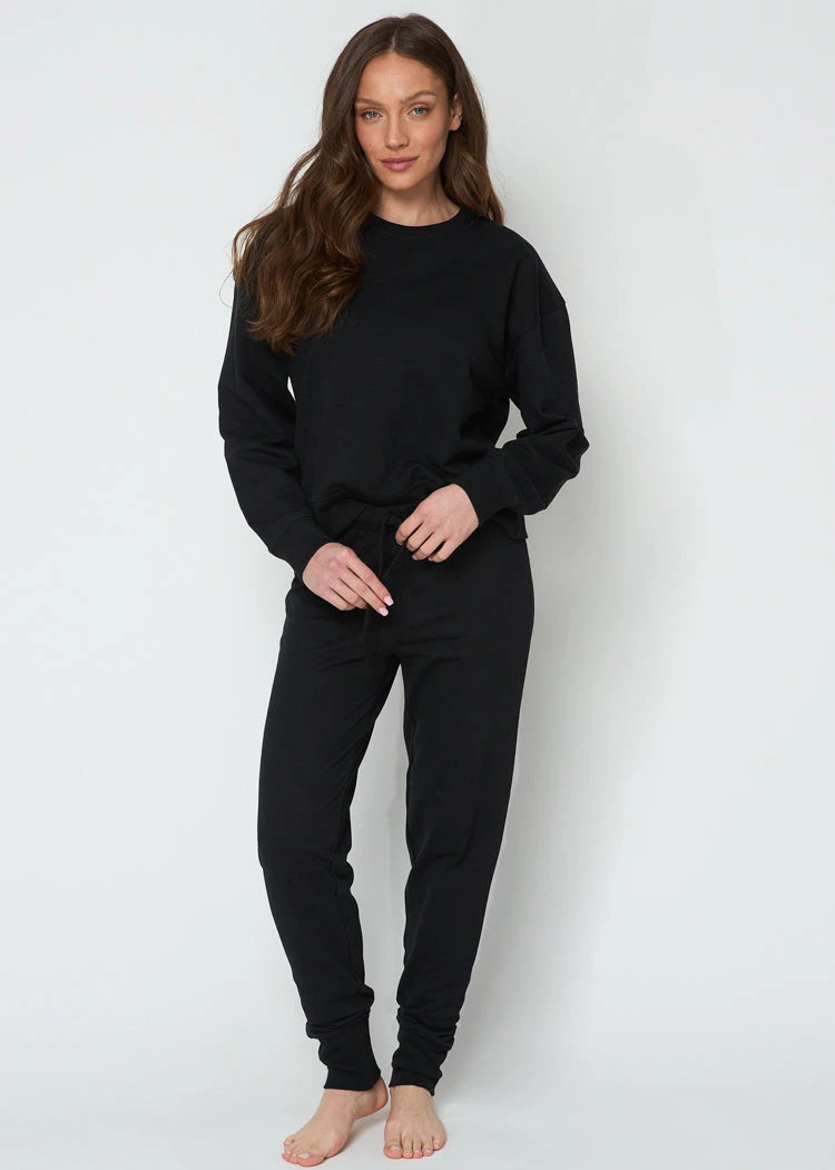 חליפת פנאי נשים פרנץ טרי שחור - לויטקס Levitex