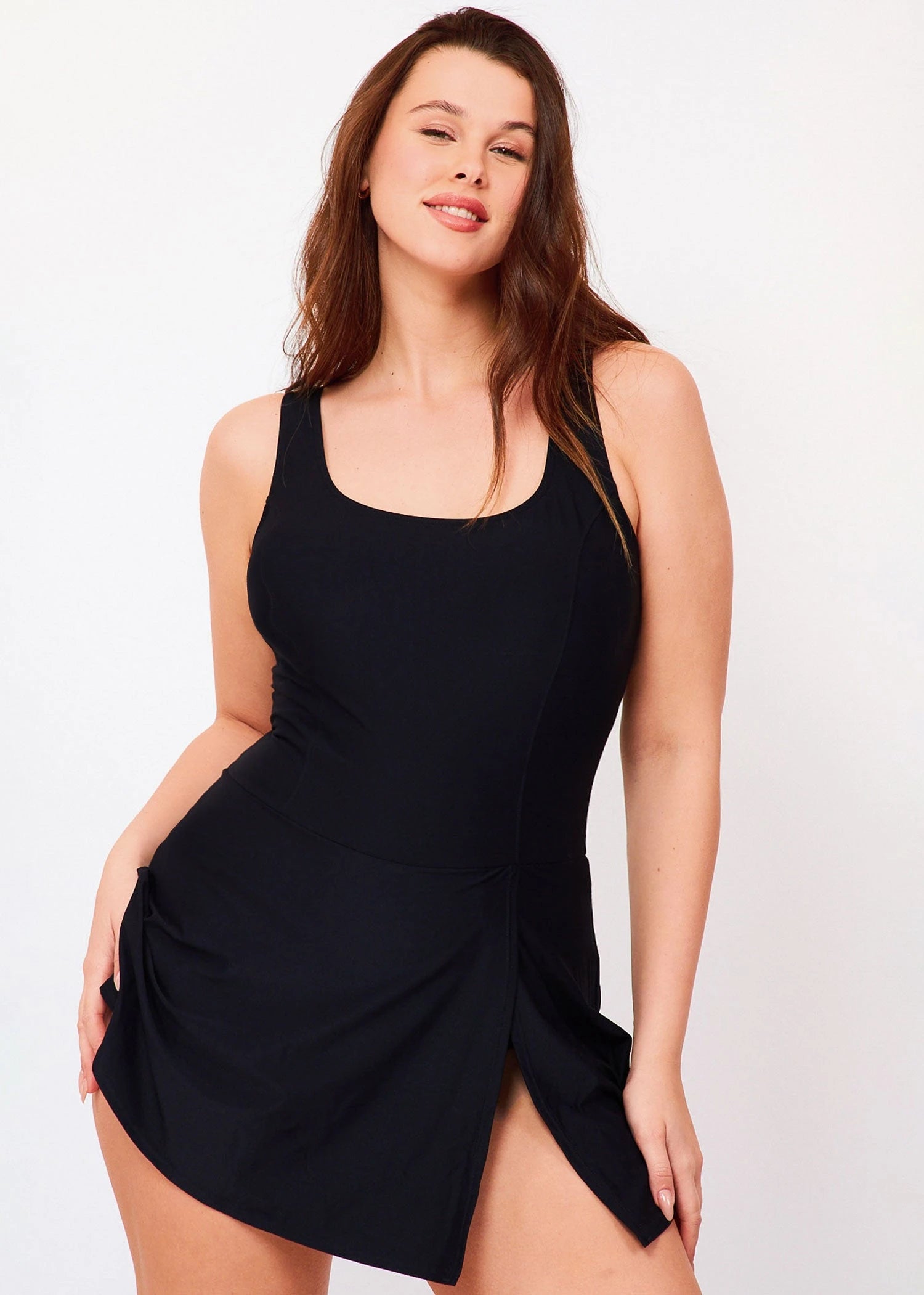 בגד ים שמלה מחטב שחור - לויטקס Levitex