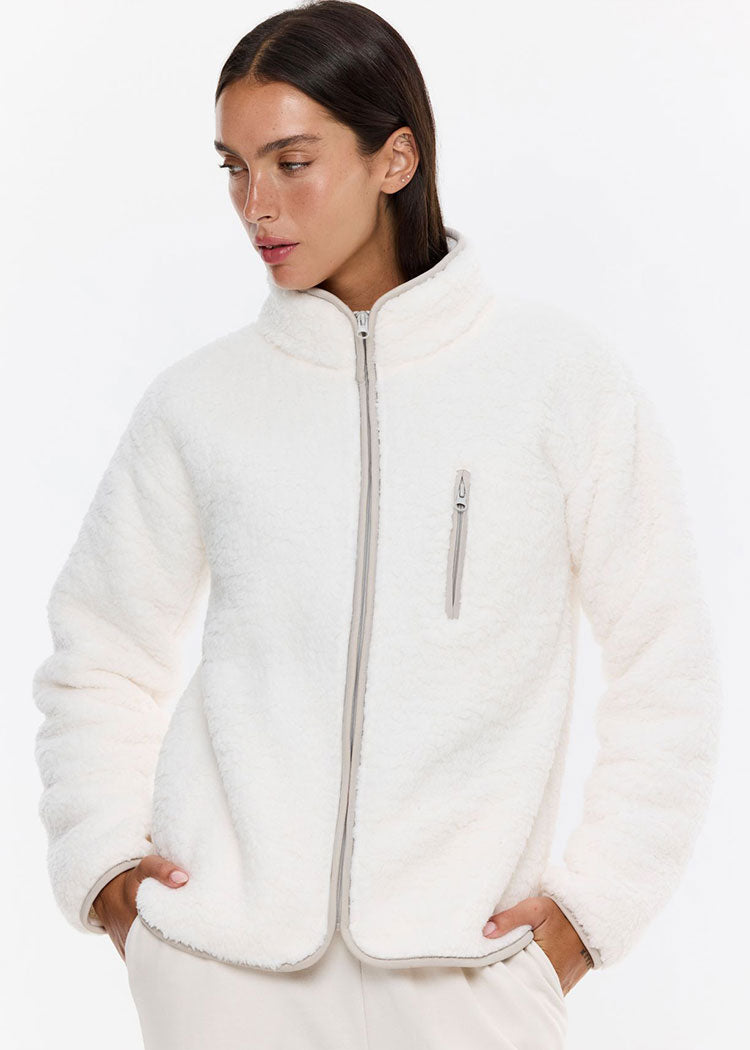 קרדיגן פלאפי טדי לבן