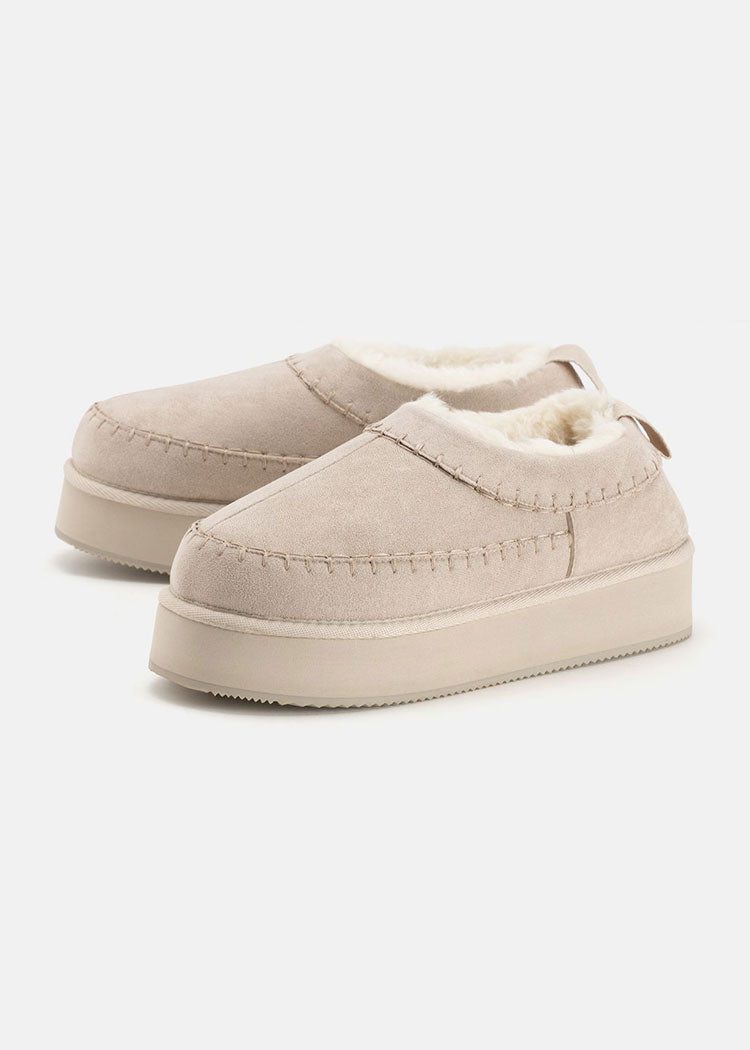 נעלי בית פלטפורמה תיפורים נטורל