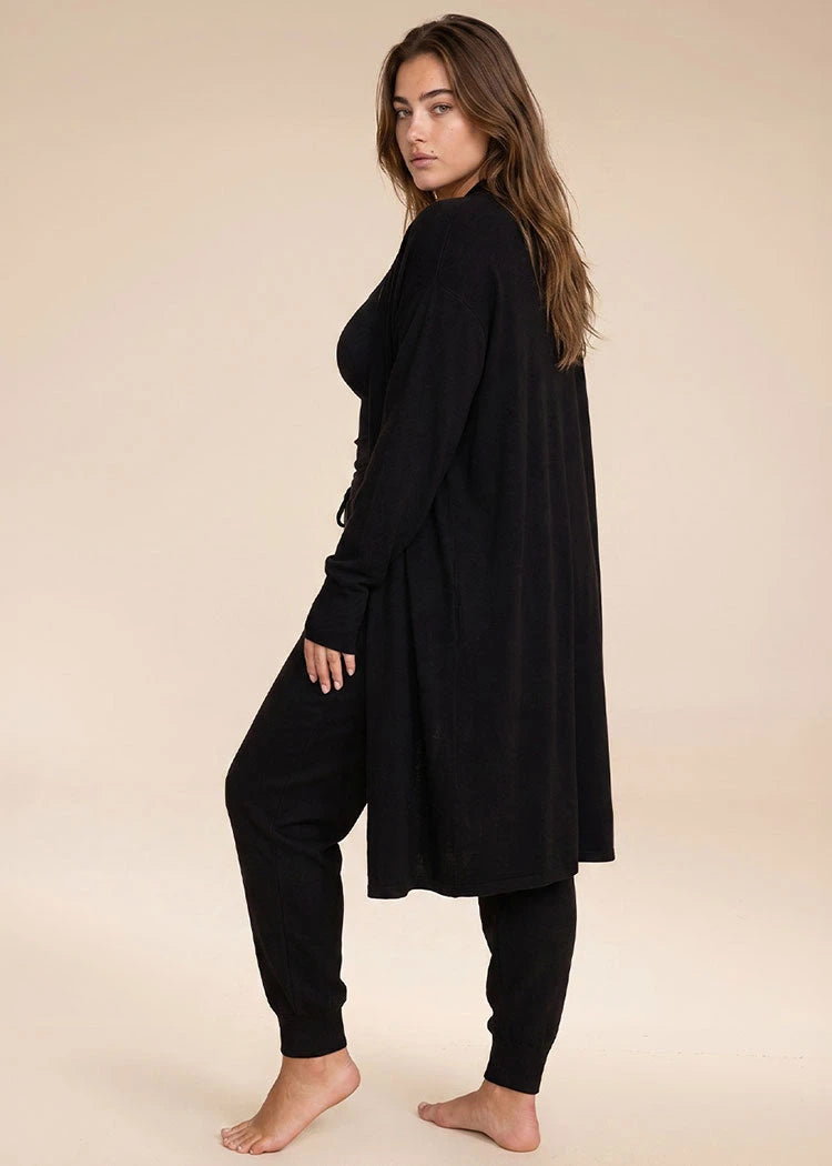 קרדיגן מבד סריג רך BLACK Femina