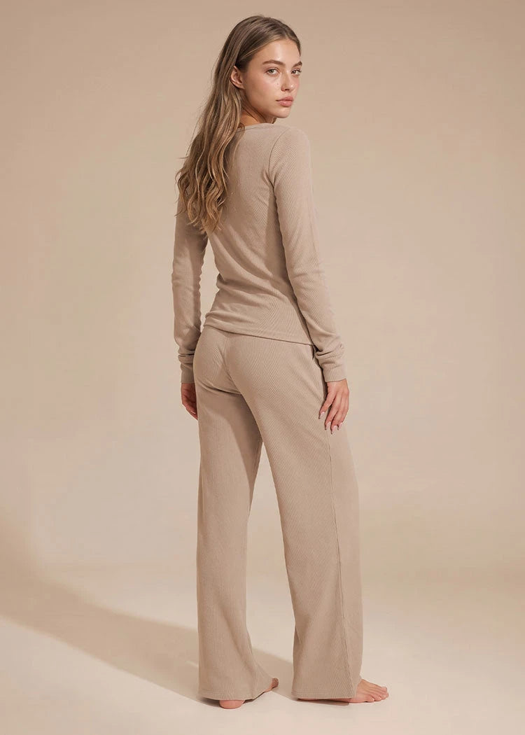 סט פיקה קטן וי כפתורים KHAKI Femina