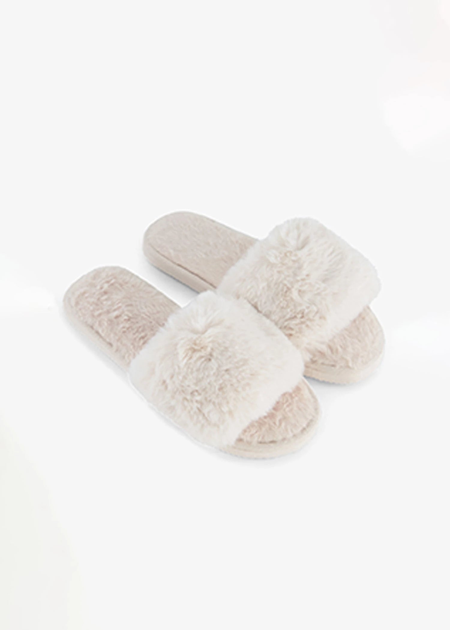 נעל בית פתוחה מאחור שילוב פרווה שמנת - לויטקס Levitex