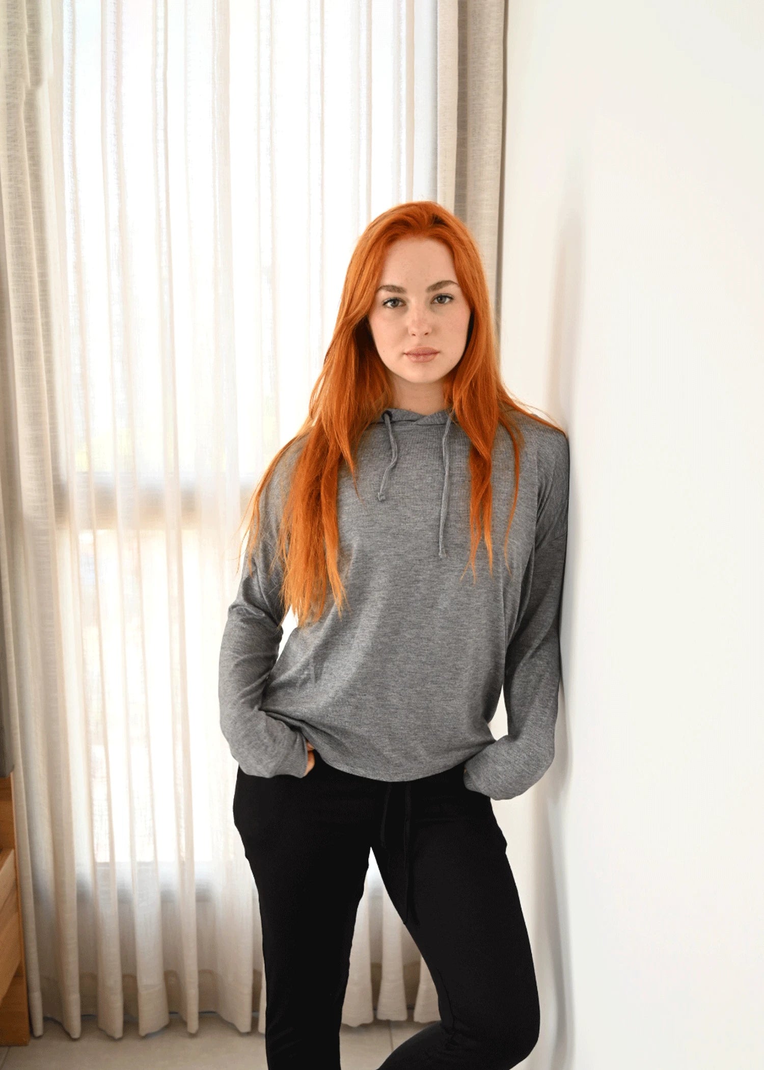 קפוצ'ון שרוול ארוך אפור - לויטקס Levitex