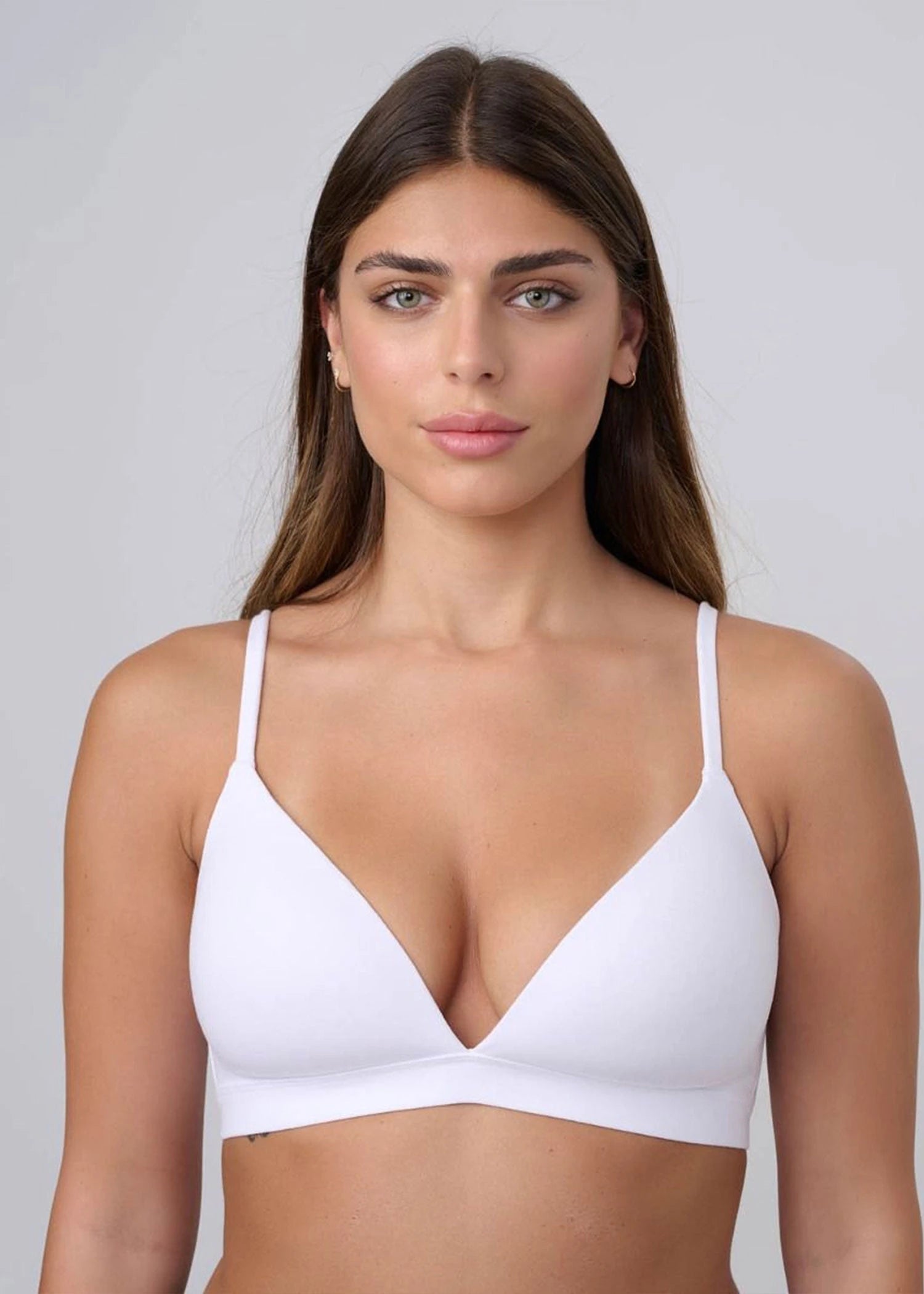 חזייה מרופדת ללא ברזלים מכותנה אלסטן משובחת לבן - לויטקס Levitex