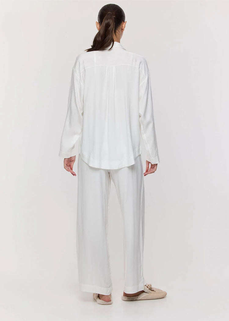 סט פיג’מה נשים מכופתרת ג’קארד שמנת אינטימה