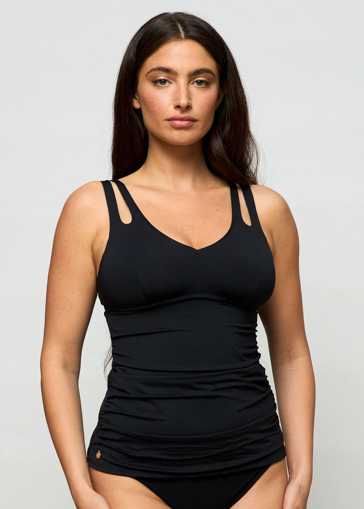 טופ טנקיני מפתח וי שחור - לויטקס Levitex