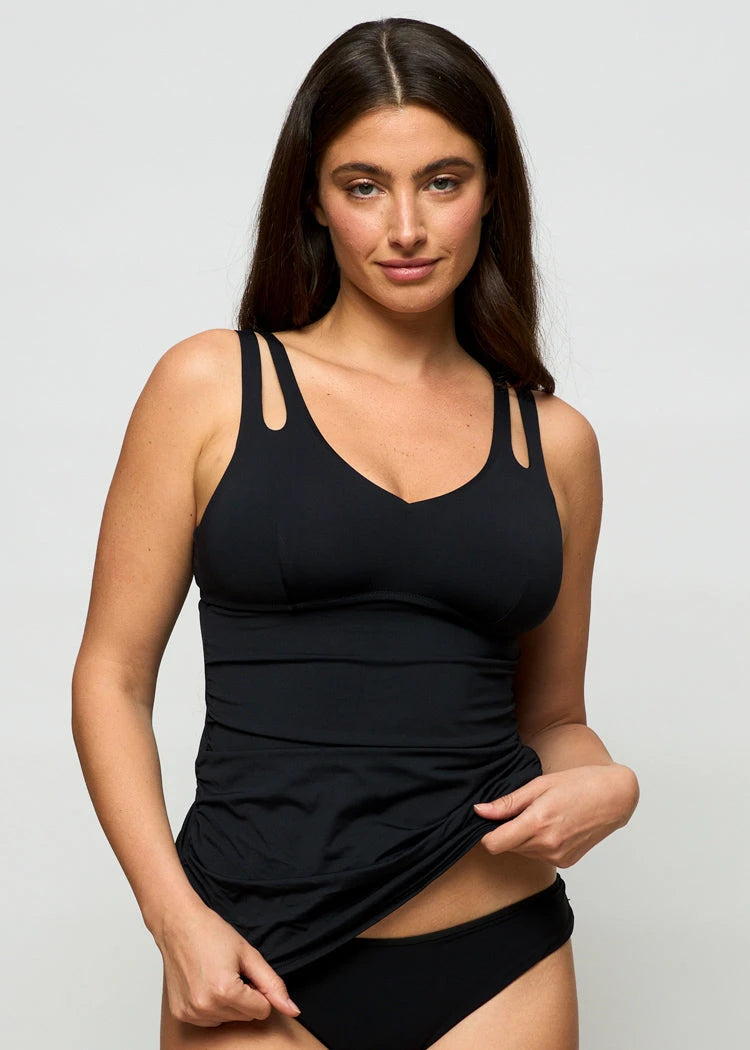 טופ טנקיני מפתח וי שחור - לויטקס Levitex