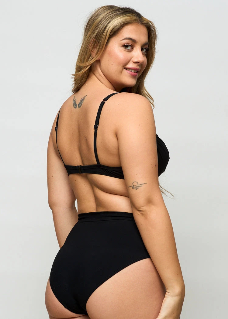 טופ ביקיני מרופד עם ברזל שחור - לויטקס Levitex