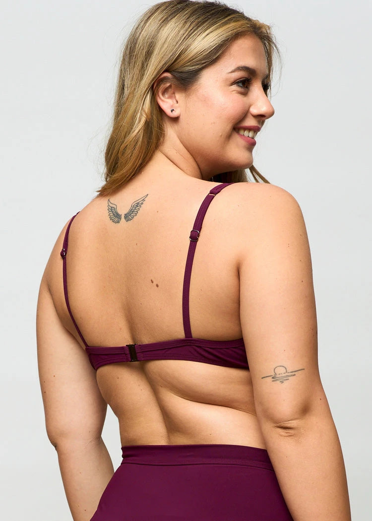 טופ ביקיני מרופד עם ברזל בורדו - לויטקס Levitex