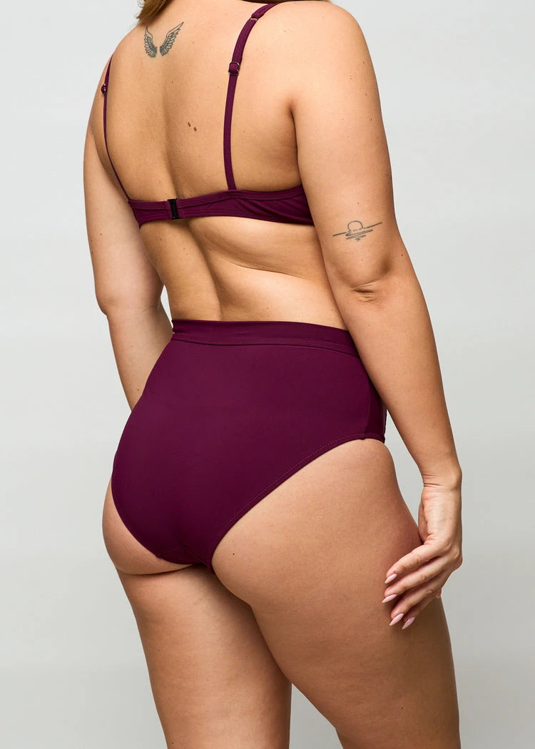 תחתון בגד ים גבוה בורדו - לויטקס Levitex