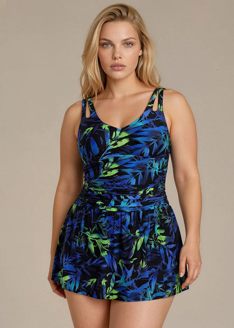 בגד ים שמלה מחטב מודפס Levitex-Swimwear