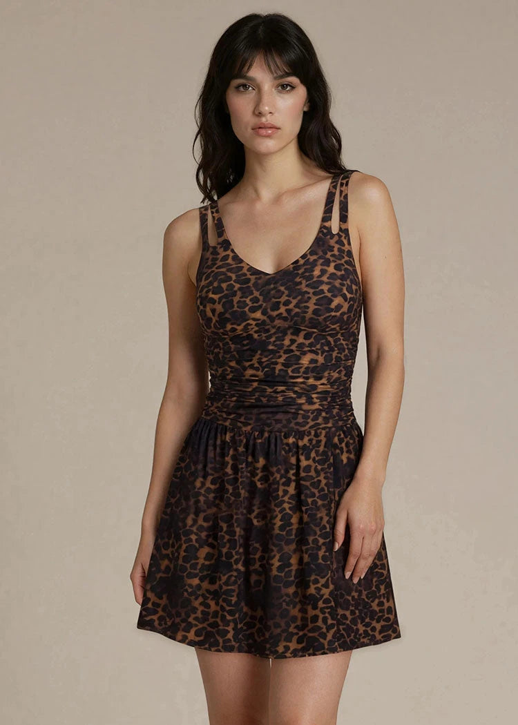 בגד ים שמלה מחטב מנומר Levitex-Swimwear