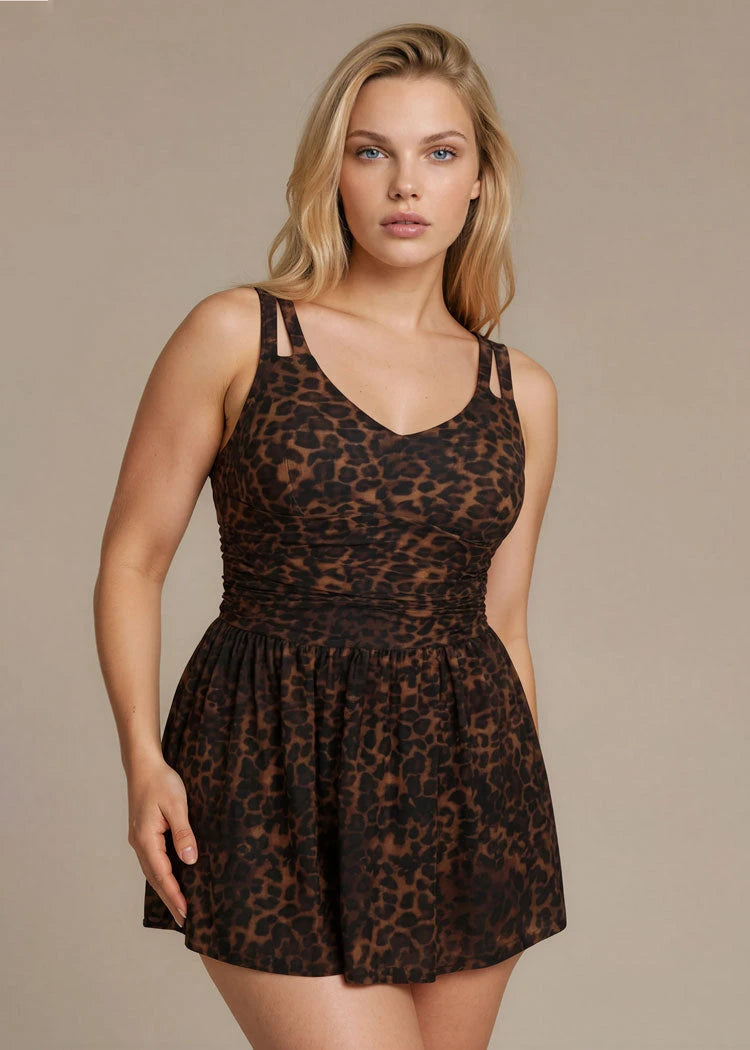 בגד ים שמלה מחטב מנומר