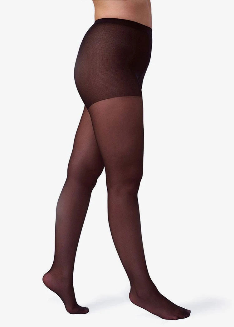 גרבון קלאסי שקוף למידות גדולות 20 דנייר שחור Femina