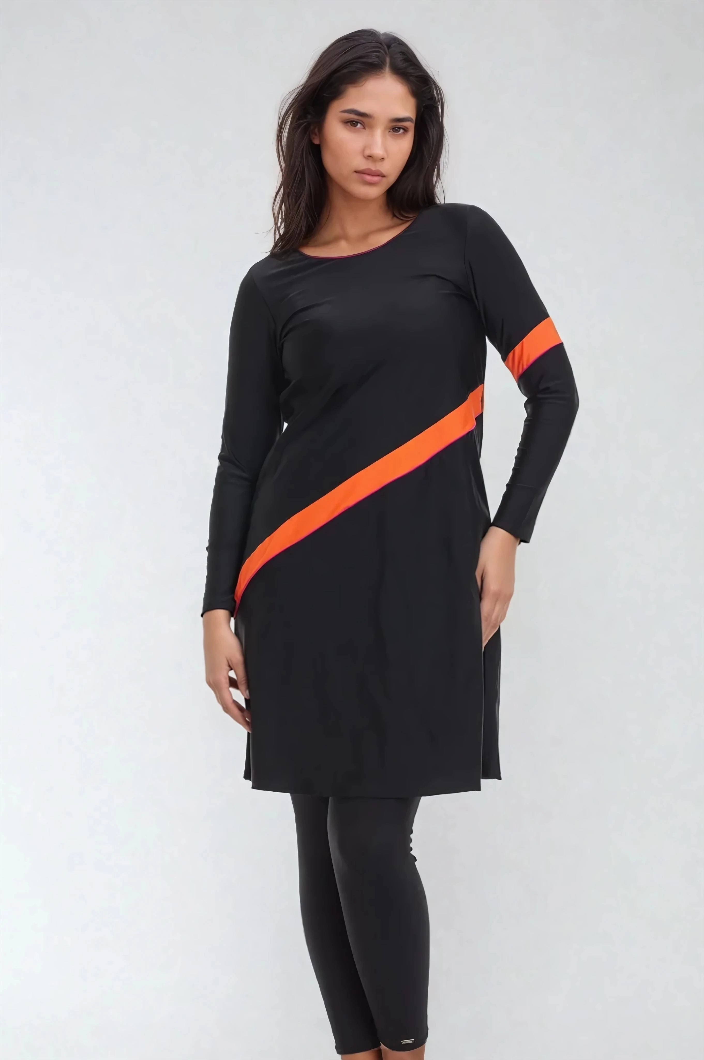 בגד ים שמלה צנוע שחור - לויטקס Levitex