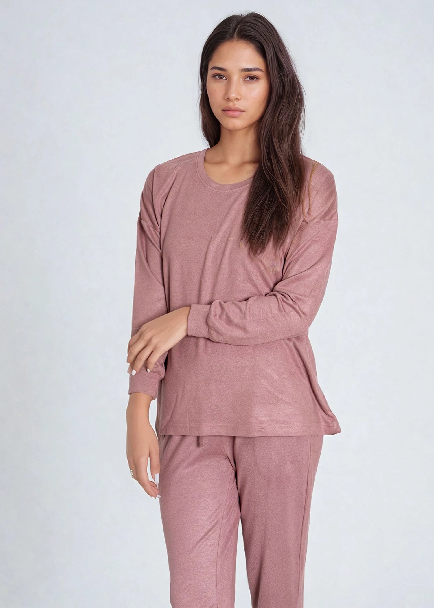 חולצה שרוול ארוך צווארון ניקי סגול - לויטקס Levitex