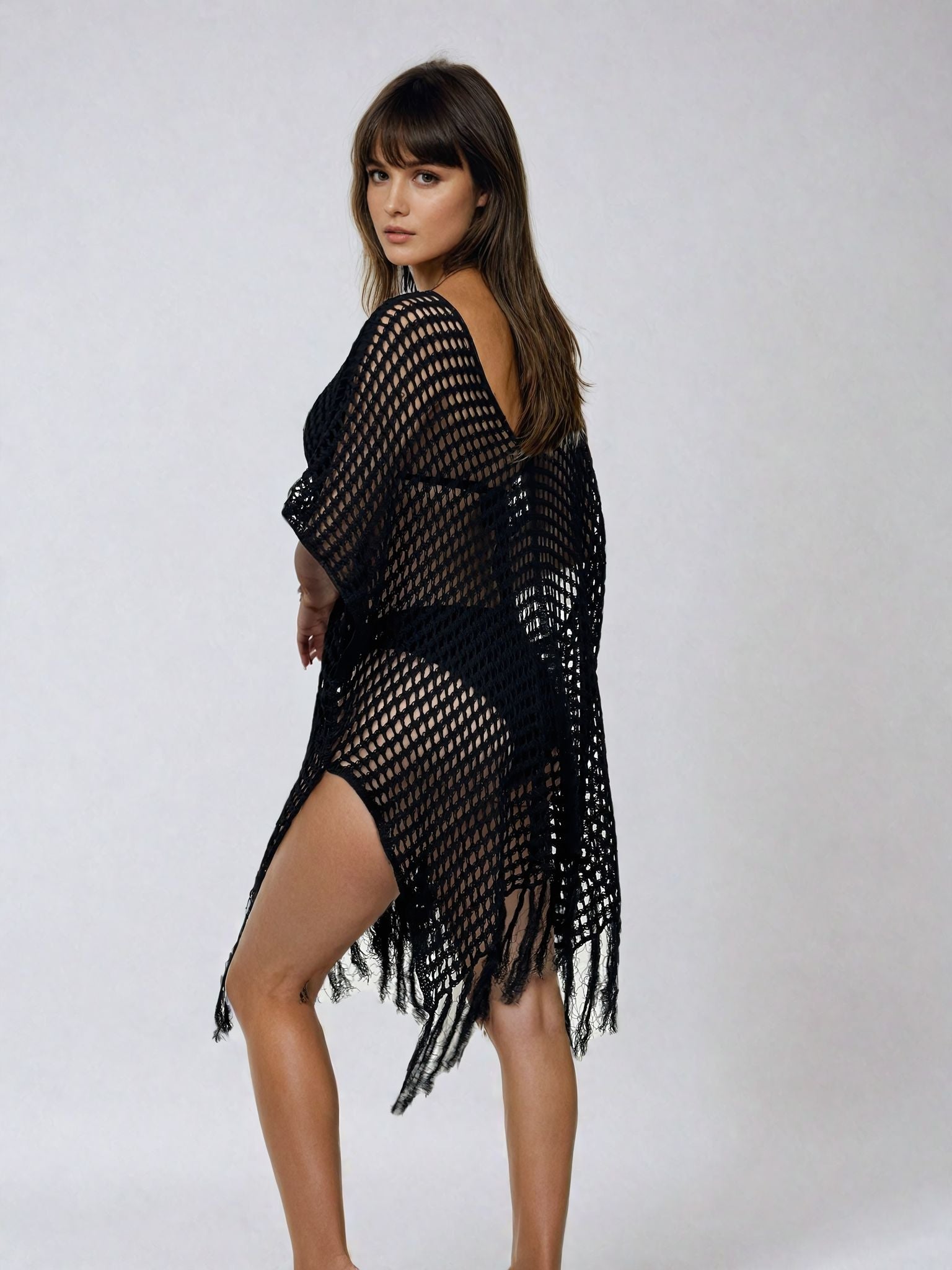 שמלת חוף רשת שחור - לויטקס Levitex