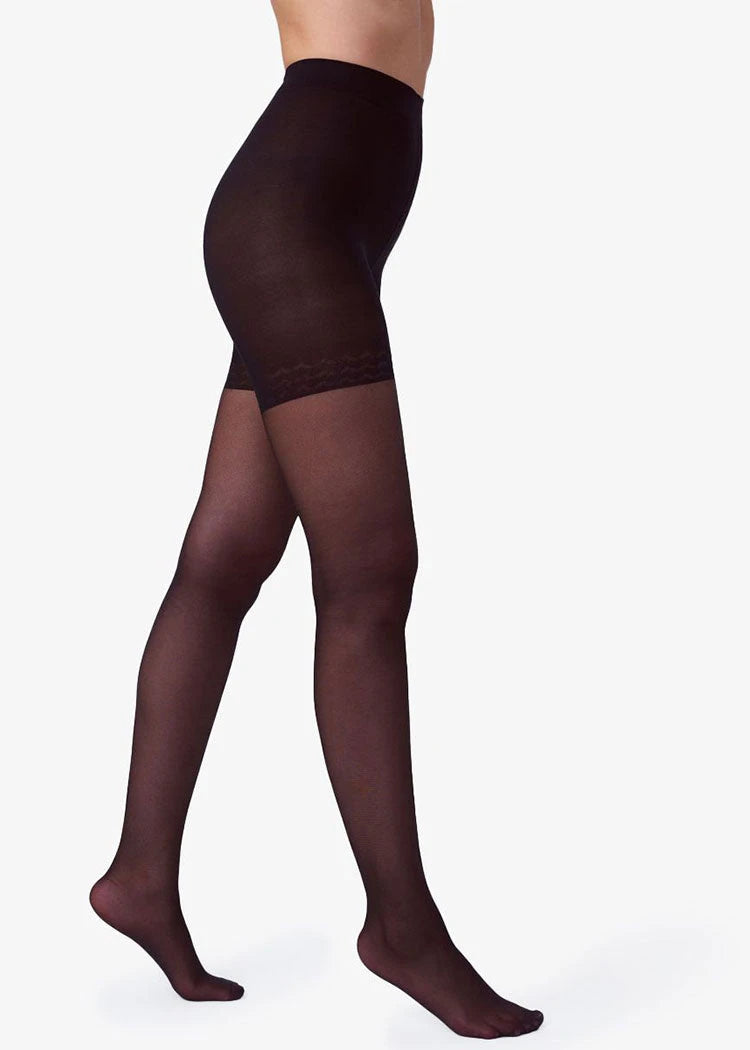 גרבונים שקופים עם מכנסונים מחטבים, 20 דנייר עבים שחור Femina