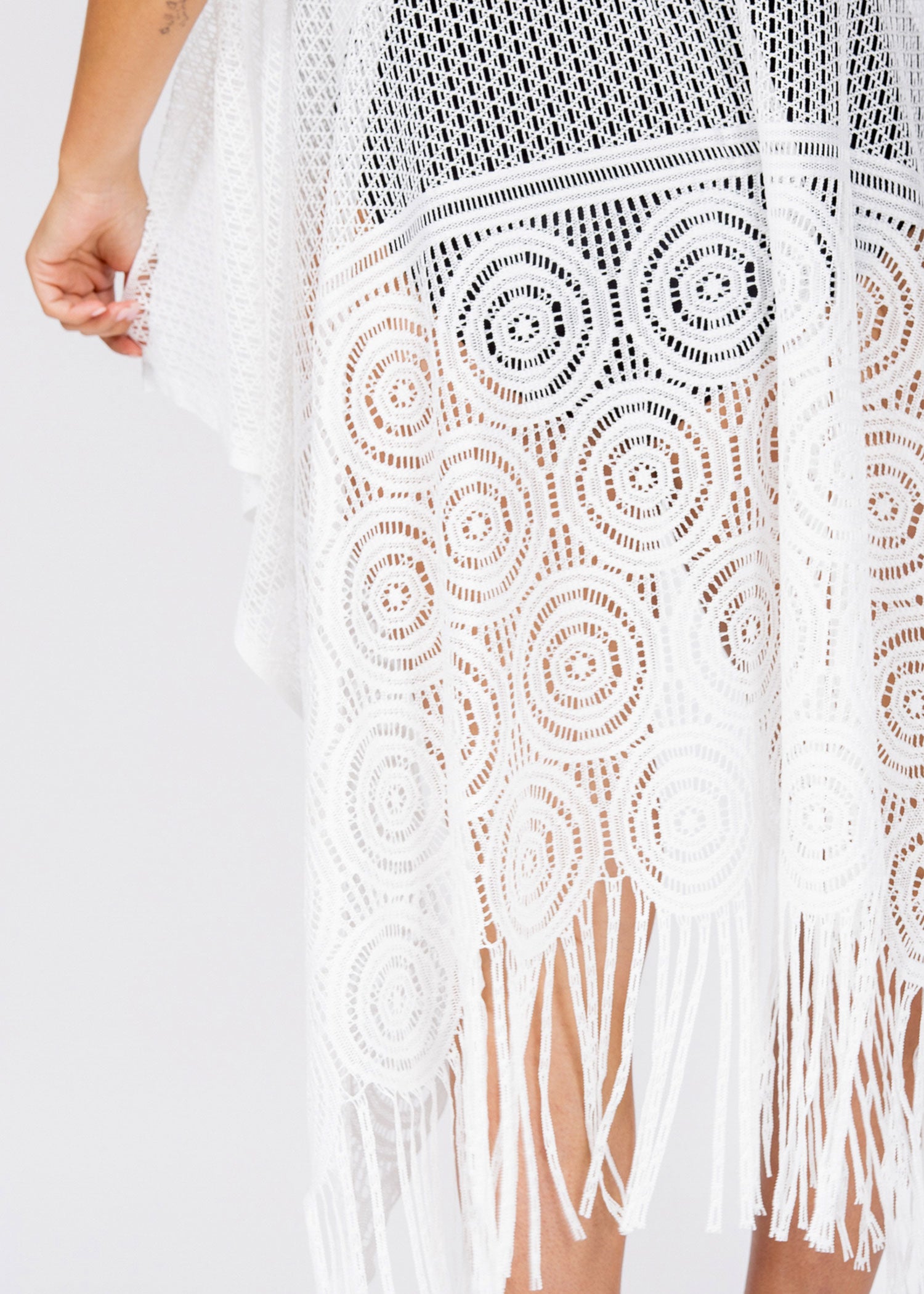 שמלת חוף פייזלי-לבן - לויטקס Levitex