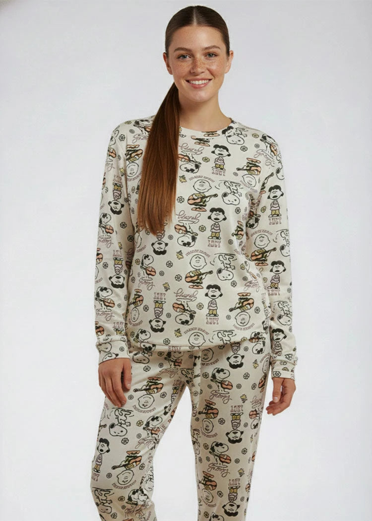 פיג'מה נשים סופטי ניקי SNOOPY גיטרה פנינה
