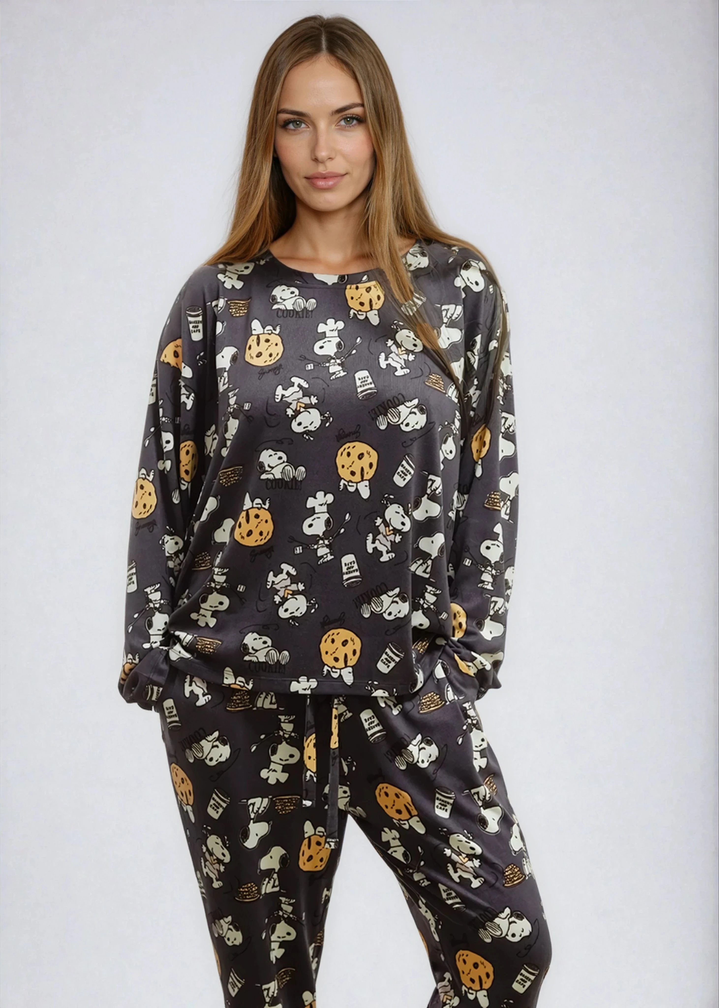 פיג'מה נשים ניקי האצ'י SNOOPY סגול אופק חול ים