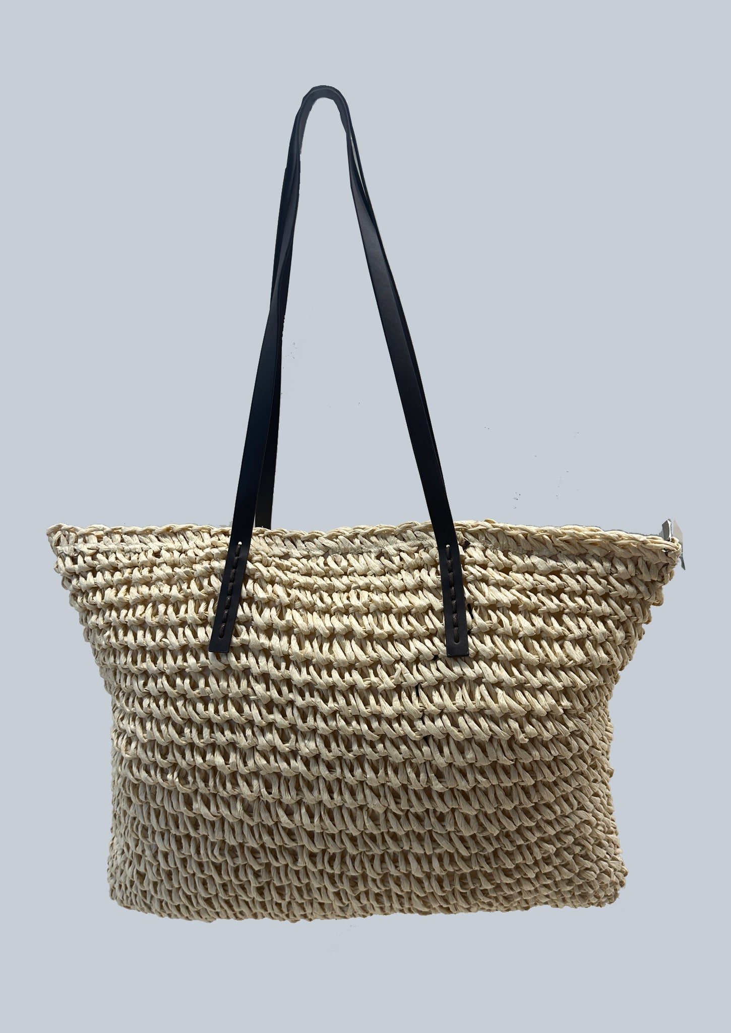 תיק אריגת קש עם רוכסן בז' - לויטקס Levitex