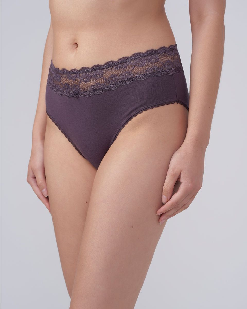 פמינה תחתון כותנה לנשים מידי  סגול - לויטקס Levitex