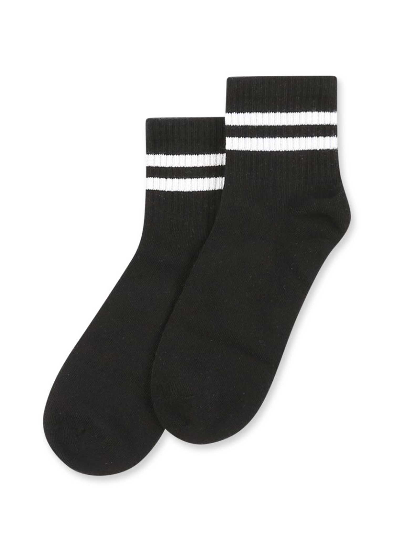 מארז 2 זוגות גרבי ספורט עם פסים ללא תפר באורך QUARTER BLACK - לויטקס Levitex