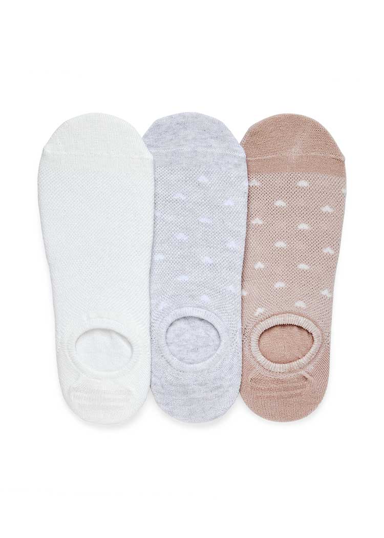 3 זוגות עקביות פיקה לבבות ללא תפר Femina