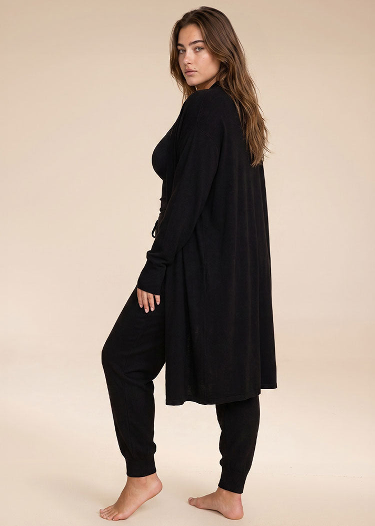 קרדיגן מבד סריג רך BLACK