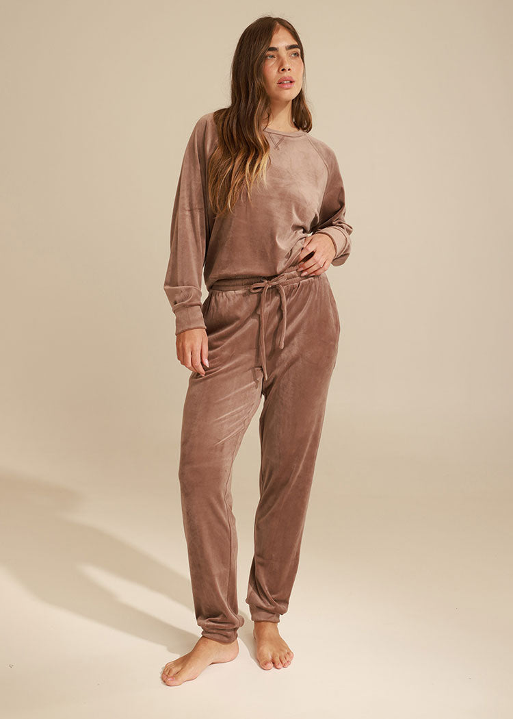 סט קטיפה רכה ומוברשת חולצת רגלן DESERT ROSE