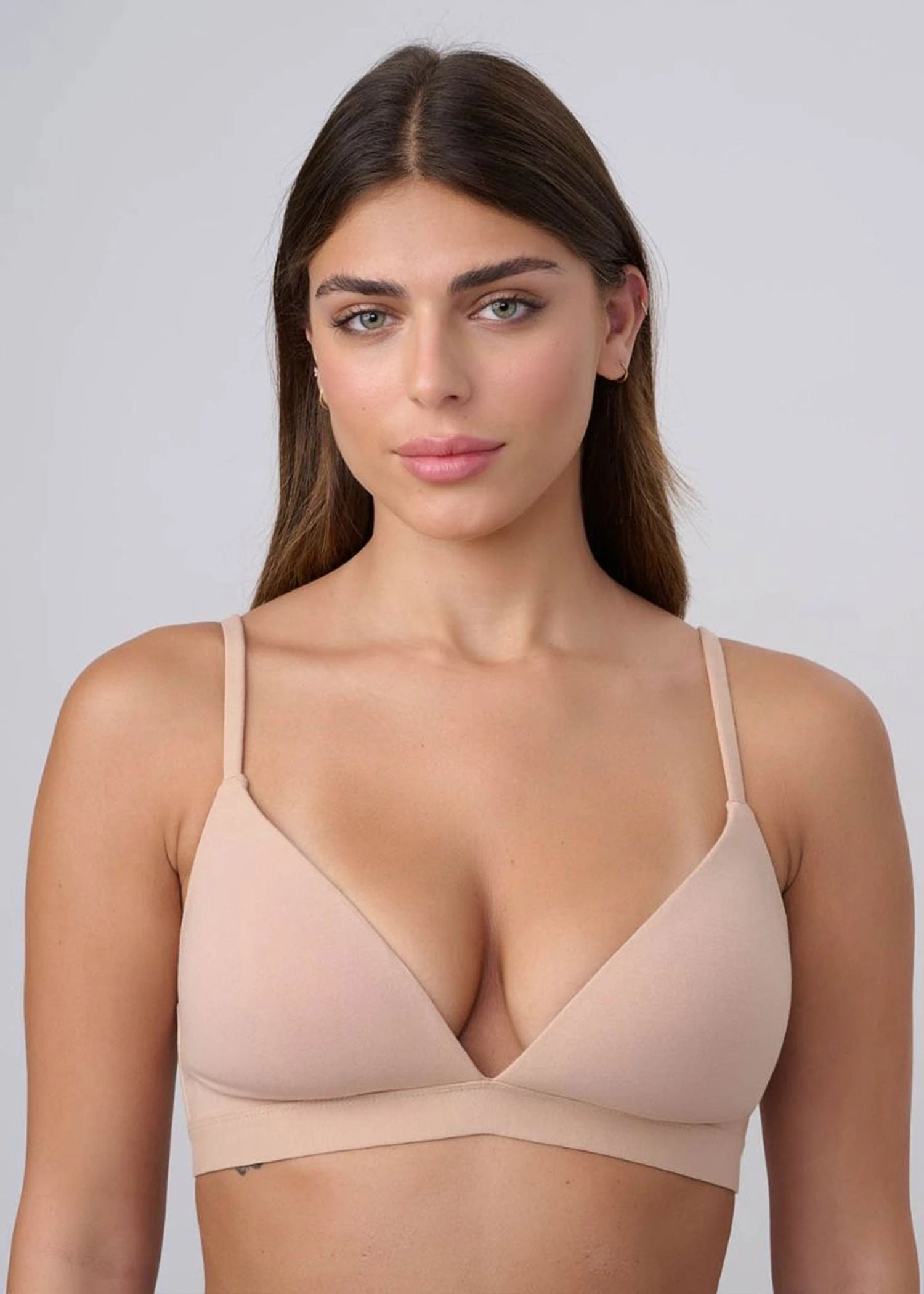 חזייה מרופדת ללא ברזלים מכותנה אלסטן משובחת בז' - לויטקס Levitex