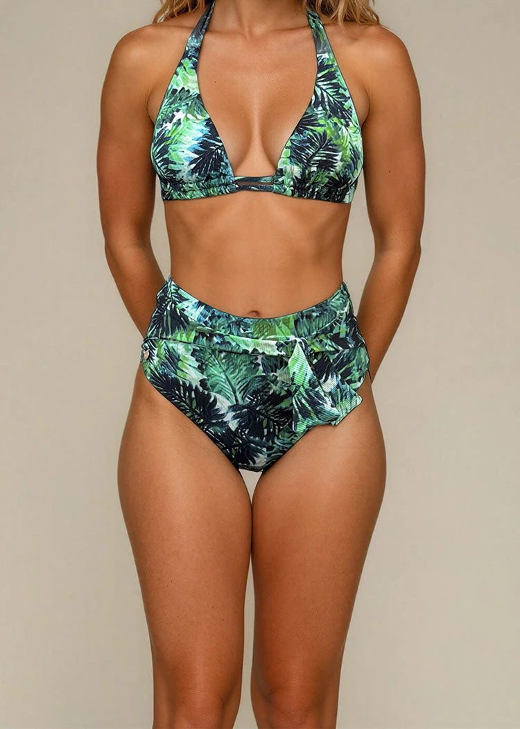 תחתון בגד ים גבוה חגורה הדפס ג'ונגל Levitex