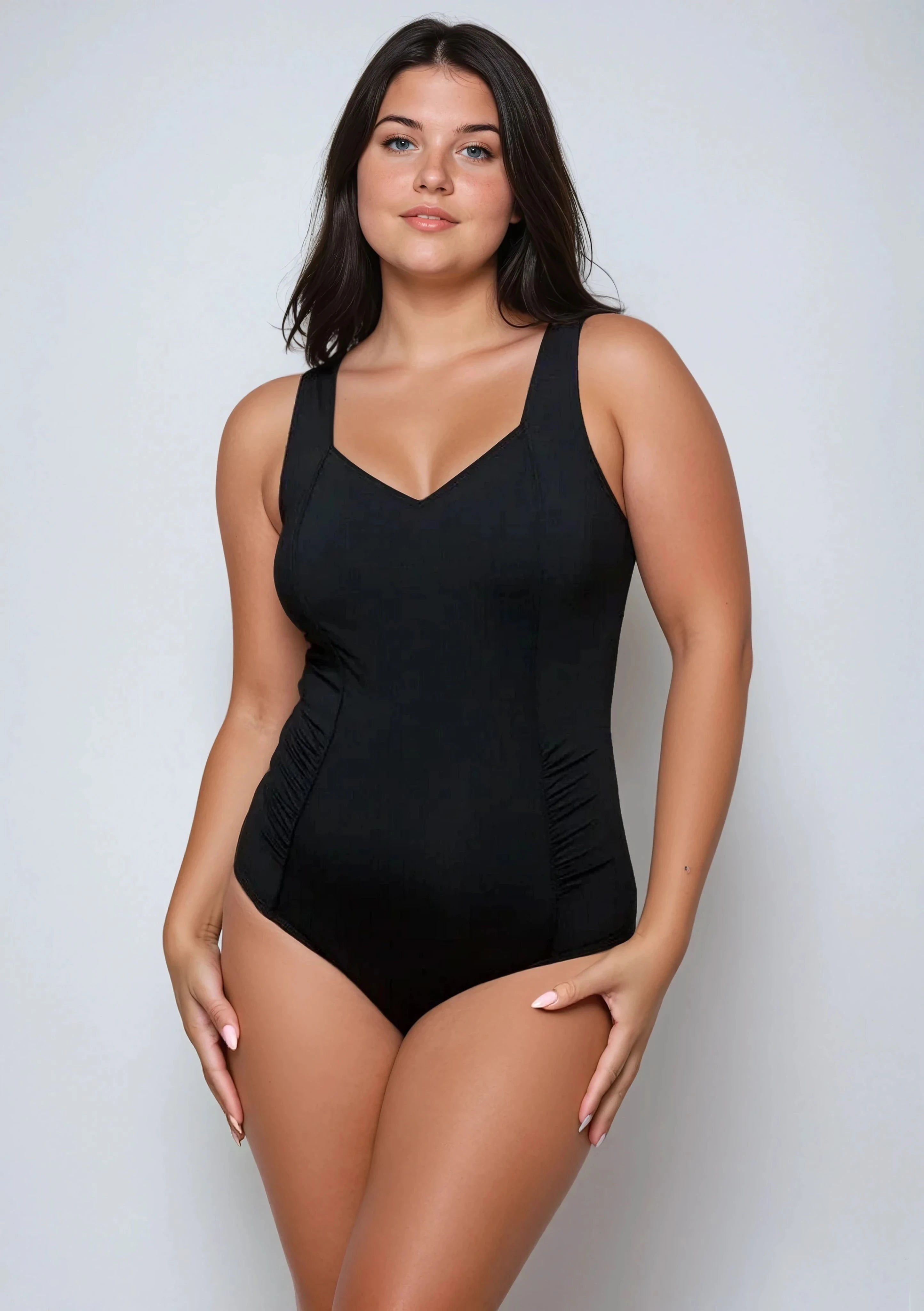 בגד ים שלם מחטב פרינסס שחור Levitex-Swimwear