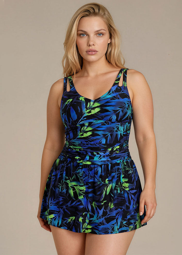 בגד ים שמלה מחטב מודפס