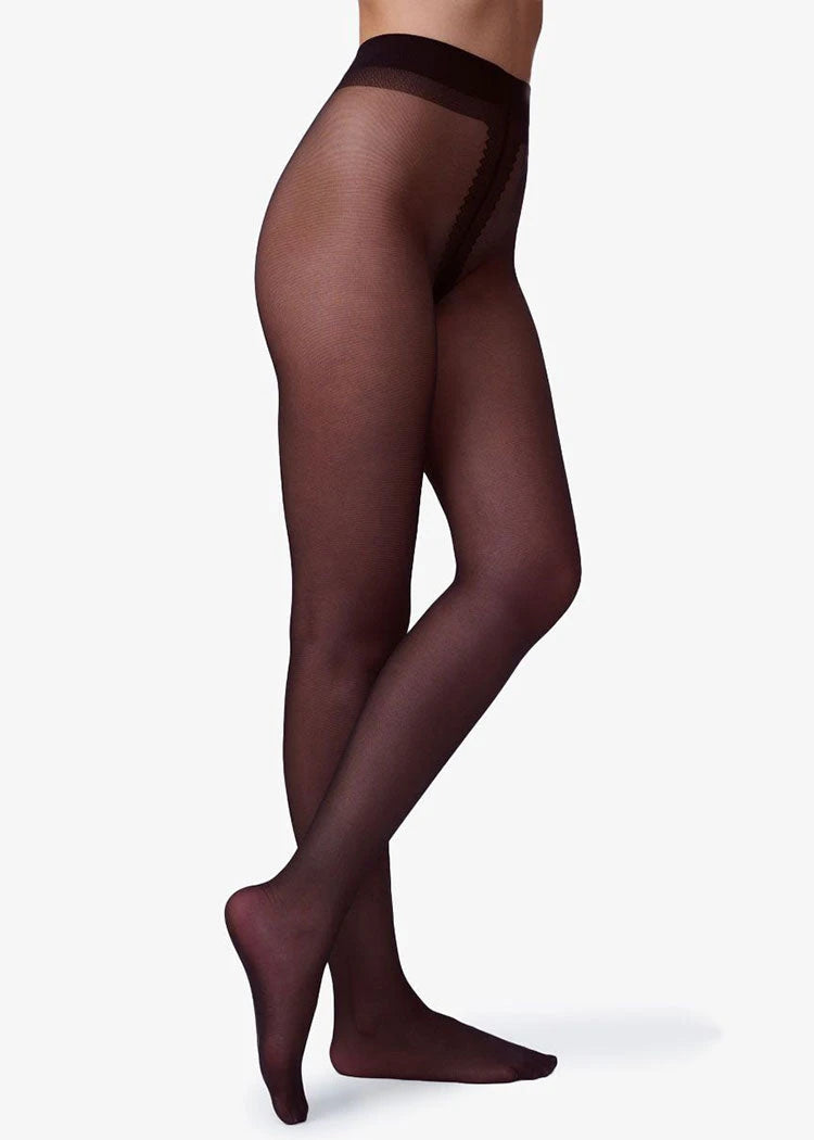 גרבון קלאסי שקוף ללא מכנסון, 20 דנייר שחור Femina