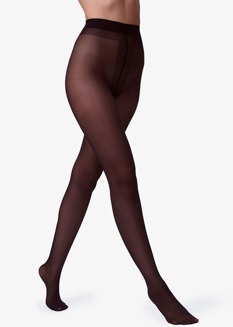 גרבון קלאסי חצי אטום ללא מכנסון, 40 דנייר שחור Femina