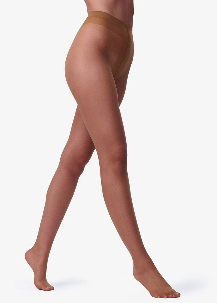 גרבון קלאסי דק ושקוף ללא מכנסון, 15 דנייר ברונזה Femina