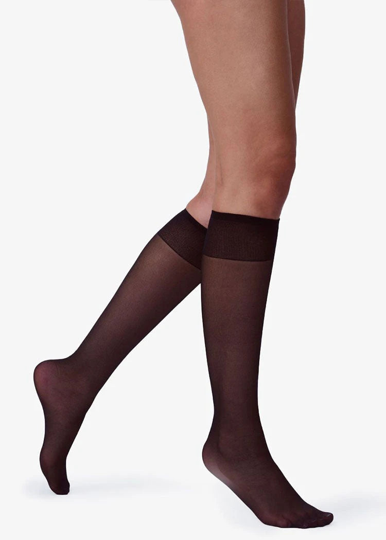 מארז 2 זוגות גרבי ברך עם מכפלת נוחות 40 דנייר שחור Femina