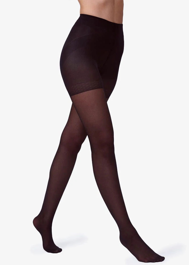 גרבונים חצי אטומים עם מכנסון מחטב להרמת הישבן, 40 דנייר עבים שחור Femina