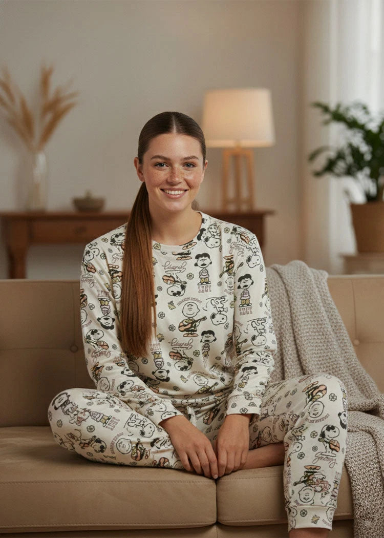 פיג'מה נשים סופטי ניקי  SNOOPY גיטרה פנינה