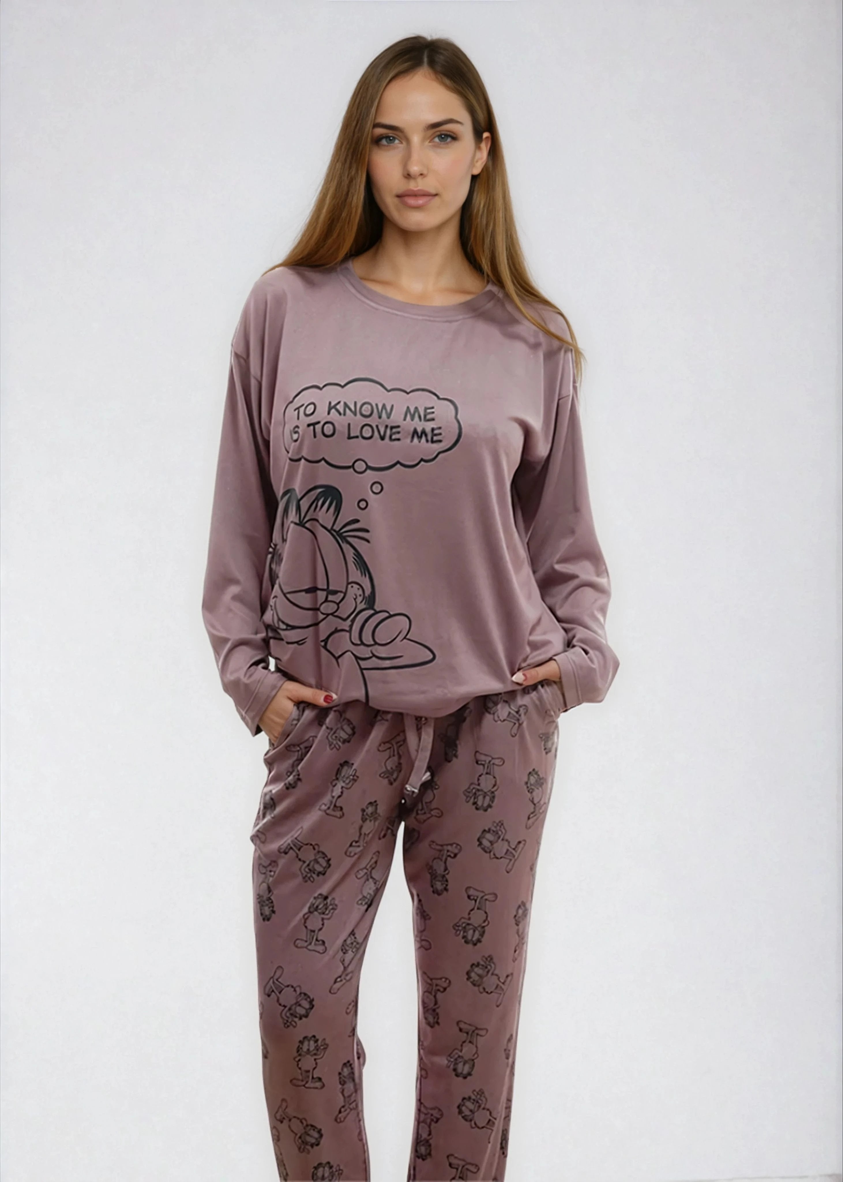 פיג'מה נשים ניקי האצ'י GARFIELD לילך אופק חול ים